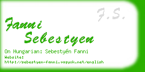 fanni sebestyen business card