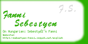 fanni sebestyen business card